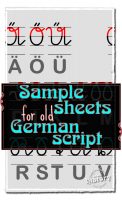 Sample sheets for some old German scripts [www.lovablehistory.com]
